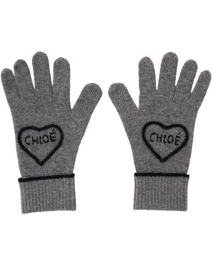 Chloé Chloé Encoeur Knitted Gloves - Metallic