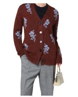 Jil Sander Long-Sleeved Cardigan - Red