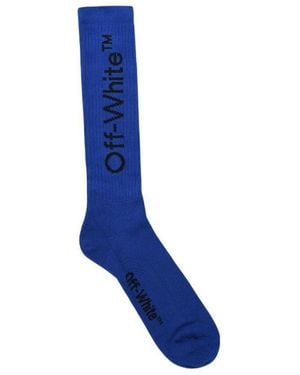 Off-White c/o Virgil Abloh Logo Intarsia Socks - Blue