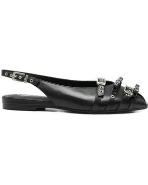 Ash Studded Flat Sandals - Black