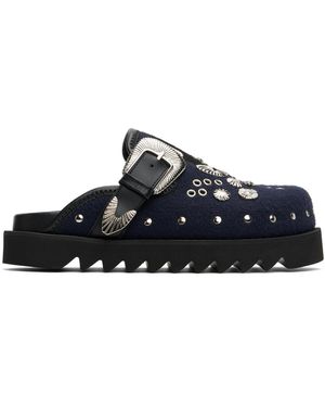 Toga Virilis Ssense Exclusive Eyelet Metal Sabot Loafers - Black