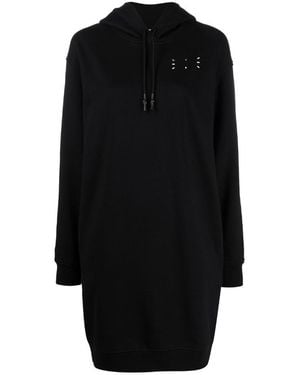 McQ Logo Print Hooded Dress - Black