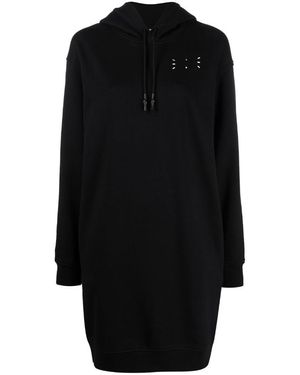McQ Logo Print Hooded Dress - Black