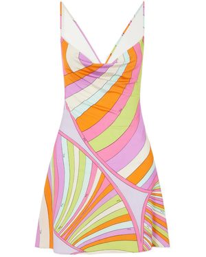 PUCCI Printed Stretch-Jersey Mini Dress - White