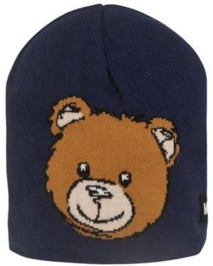 Moschino Bear Knitted Hat - Blue