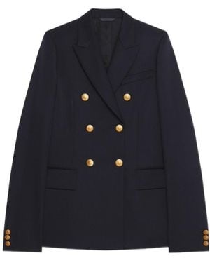Givenchy Double-Breasted Long-Sleeved Blazer - Blue
