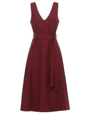 P.A.R.O.S.H. P.A.R.O..H. Raisa Belted Midi Dress - Red