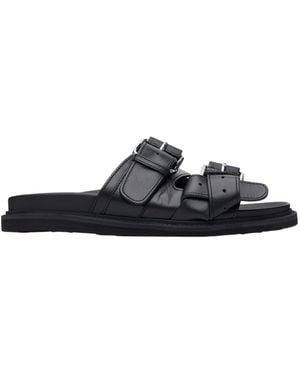 Moschino Leather Slippers - Black