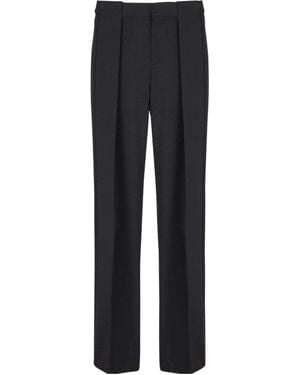 Balmain Wool Pleated Trousers - Black