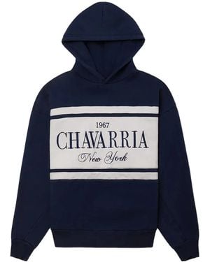 Willy Chavarria Gilroy Stripe Oversized Hoodie - Blue