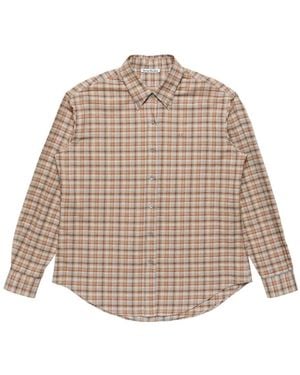 Acne Studios Checked Cottonlinen Shirt - Natural