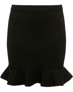 JW Anderson Jw Anderson High Waist Ruffled Hem Skirt - Black