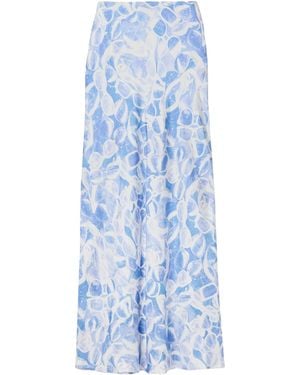 Stella McCartney Sunglasses-Print Maxi Skirt - Blue