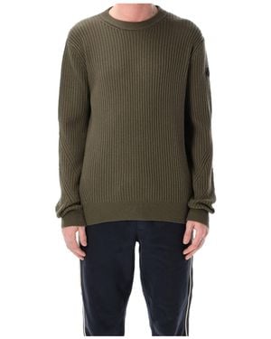 Moncler Ribbed Crewneck Knitted Jumper - Green