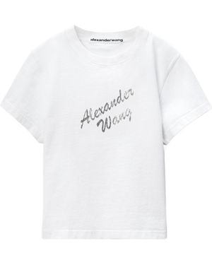 Alexander Wang Logo-Embellished Crewneck T-Shirt - White
