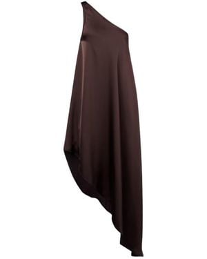 Norma Kamali One-Shoulder Satin Midi Dress - Multicolour