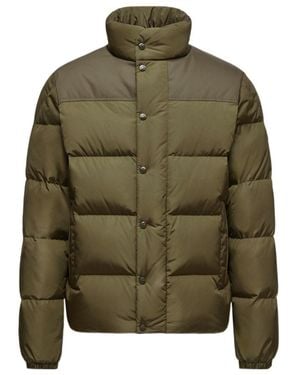 Moncler Virolais High Neck Quilted Jacket - Green