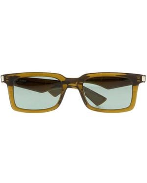 Saint Laurent Rectangle-Frame Sunglasses - Green