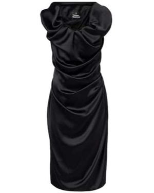 Vivienne Westwood Rill Draped Midi Dress - Black