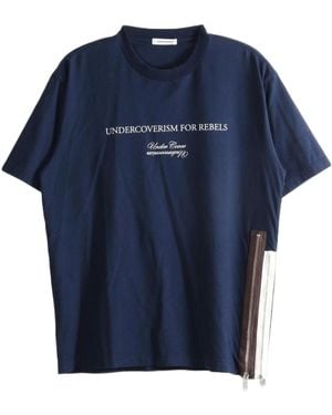 Undercover Zip-Detailed Crewneck T-Shirt - Blue