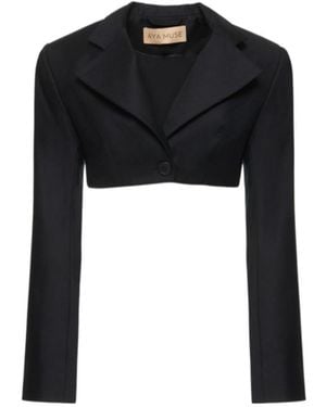 AYA MUSE Stok Wool Short Blazer - Black