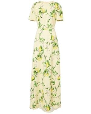Monique Lhuillier Floral Maxi Dress - Metallic
