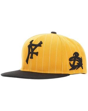 PDF CHANNEL Pdf Logo Embroidered Pinstriped Baseball Cap - Yellow