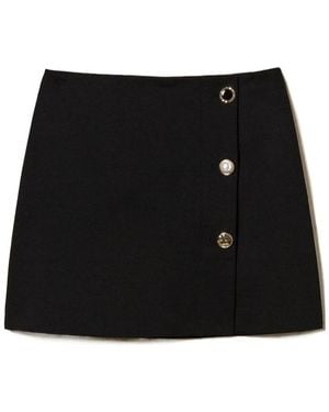 Twinset Logo Plaque Mini Skirt - Black