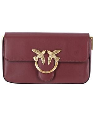 Pinko Logo Plaque Shoulder Bag - Purple