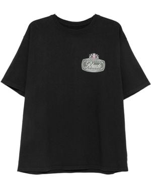 Rhude Logo Printed Crewneck T-Shirt - Black