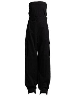Saint Laurent Denim Sleeveless Jumpsuit - Black