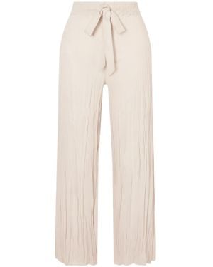 Sharon Wauchob Pleated Silk-Blend Wide Leg Trousers - White