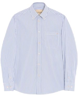 Valentino Vgold Striped Poplin Shirt - Blue