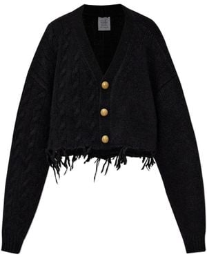Vetements Button-Up Distressed Cardigan - Black