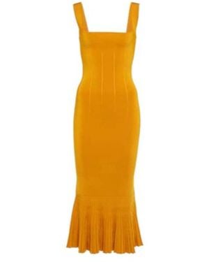 Galvan London Atalanta Midi Dress - Yellow