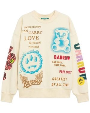 Barrow Pattern-Printed Crewneck Sweatshirt - White