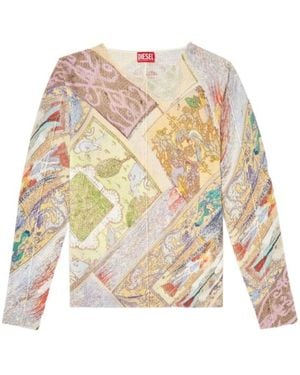 DIESEL K-Renton Printed Long-Sleeve Top - White