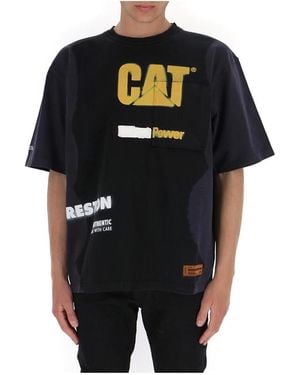 Heron Preston X Caterpillar Logo-Print T-Shirt - Black
