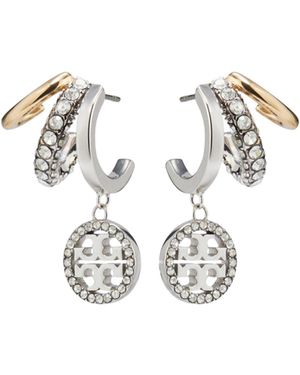 Tory Burch Miller Pavé Teardrop Earrings - White