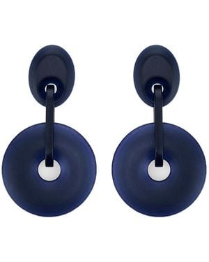 Giorgio Armani Disc Drop Earrings - Blue