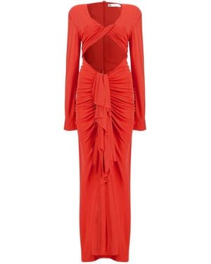 Christopher Esber Vivenda Ruched Cut-Out Dress - Red