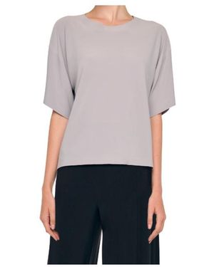 Norma Kamali Boxy Short Sleeve T-Shirt - Grey