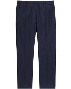 Weekend by Maxmara Cotton Cropped Cigarette Pants - Blue