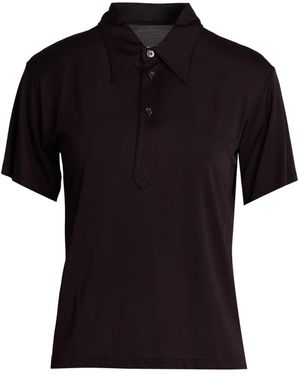 Maison Margiela Solid-Colored Collared Top - Black