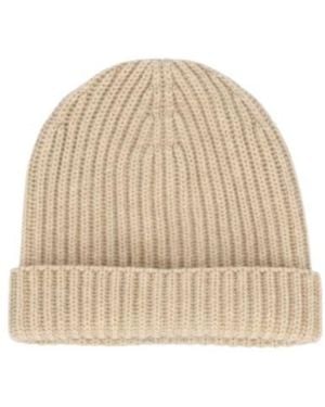 Loro Piana Turn-Up Hem Knitted Beanie - Natural