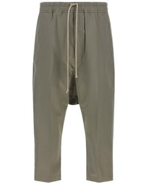 Rick Owens Drawstring Cropped Casual Trousers - Green