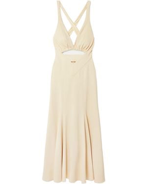 Rabanne Crossed Straps Midi Cut-Out Dress - White