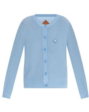 MCM Cardigan With Logo Patch - Blue