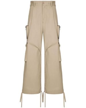 Dolce & Gabbana Cotton Gabardine Cargo Trousers - Natural