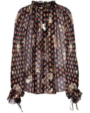 Etro Silk-Blend Blouse - Brown